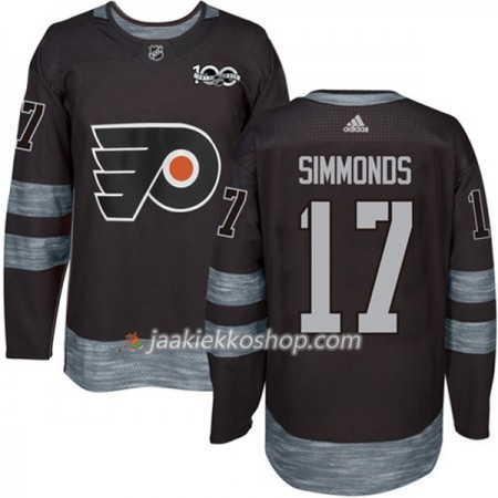 Miehille NHL Philadelphia Flyers Pelipaita Wayne Simmonds 17 1917-2017 100th Anniversary Adidas Musta Authentic